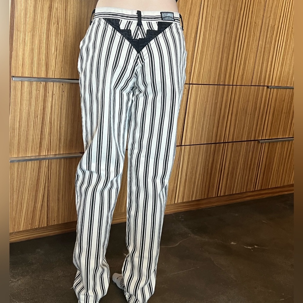 Vintage Roughrider, striped denim jeans, western denim cowgirl jeans 80s jeans
